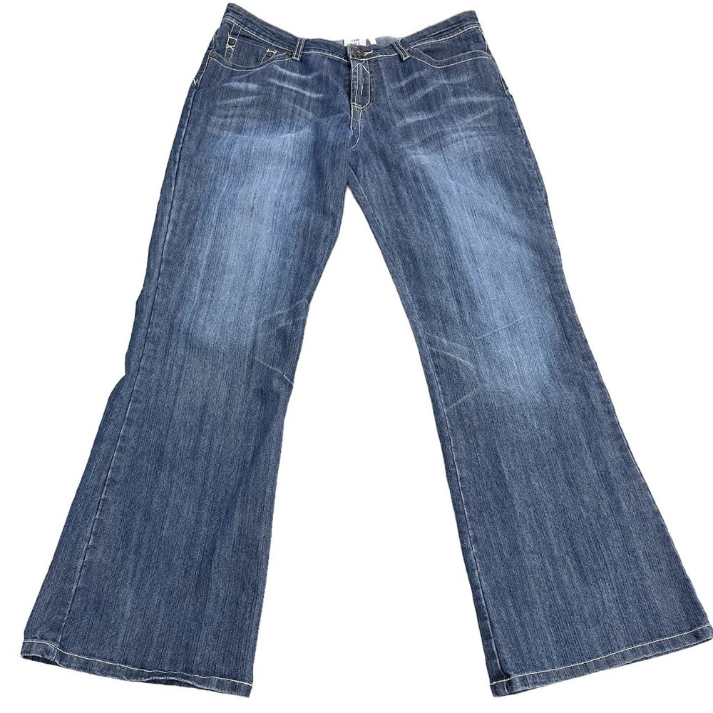 Leo Roma Women Jeans Blue Denim Size 9 Vintage Bootcut Mid Rise Stretch Pants
